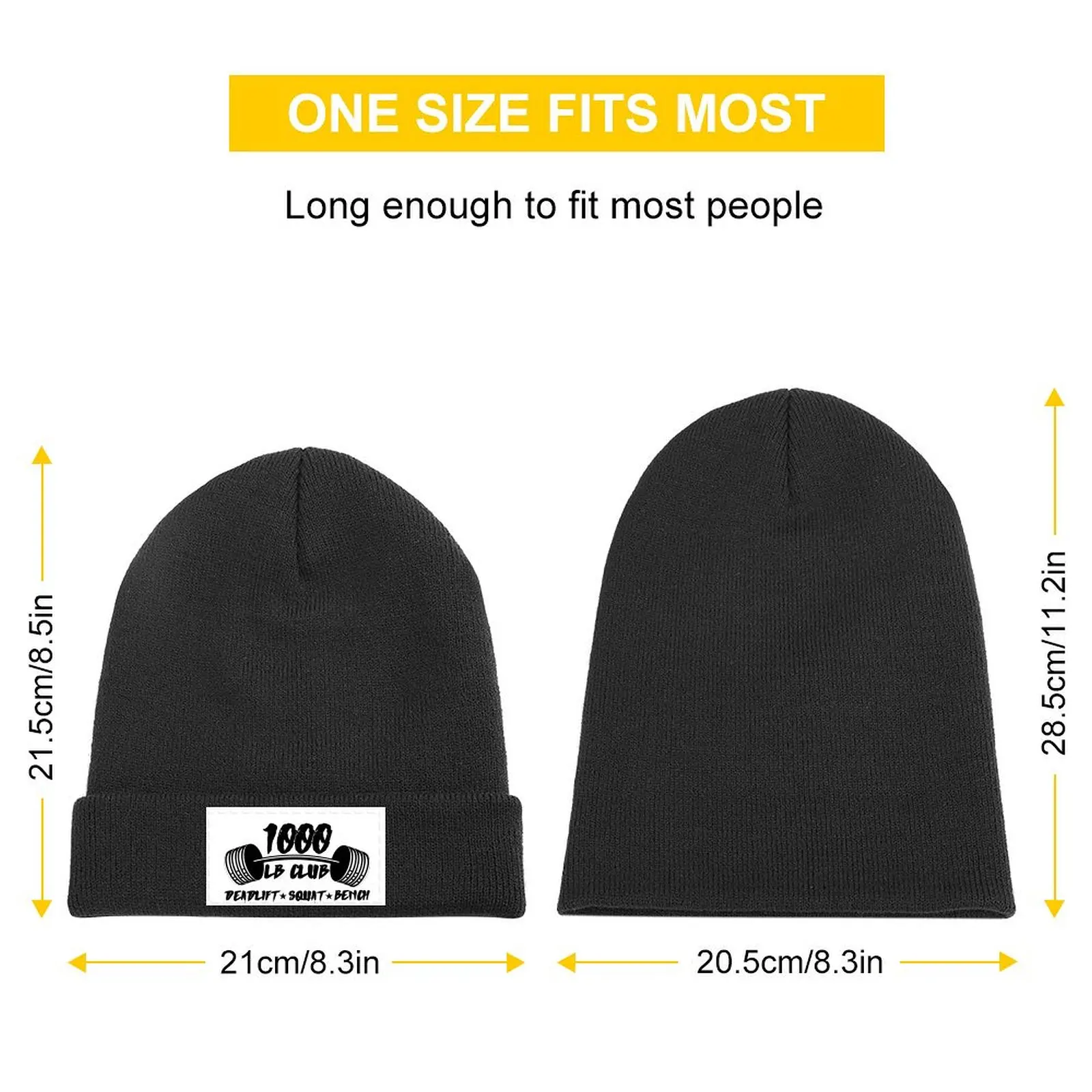 1000 pound club deadlift squat bench Knitted Cap Hood Rugby Luxury Cap Kids Hat Luxury Woman Men's