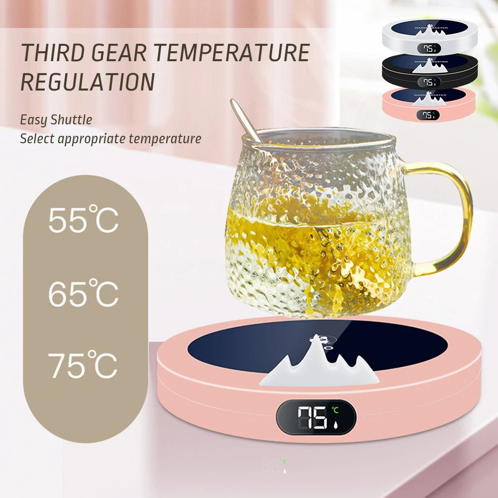 Almohadilla calentadora de tazas de café, posavasos Calentador de tazas, calentamiento de temperatura constante, juego de tapete de taza eléctrico USB, leche, té, agua, regalo de oficina en casa