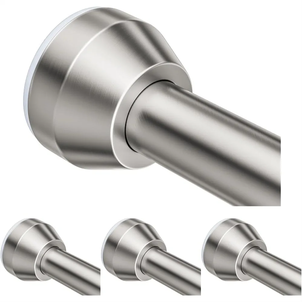 

Shower Curtain Rod 40-72 inch Adjustable Tension Spring, Premium Stainless Steel Anti-Slip No Drilling for Bathroom, Silver