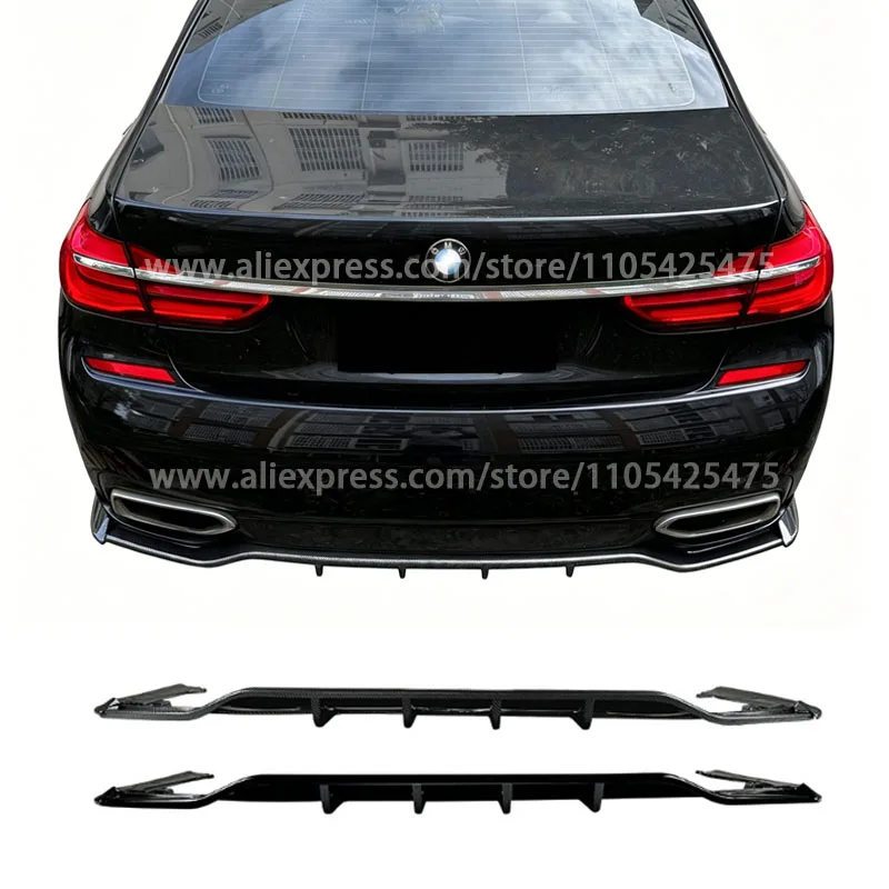 

Rear Bumper glossy black Diffuser Spoiler Lip Trunk Wing Body Kit Splitter For BMW THE 7 Series G11 G12 Early M Sport 2015-2018