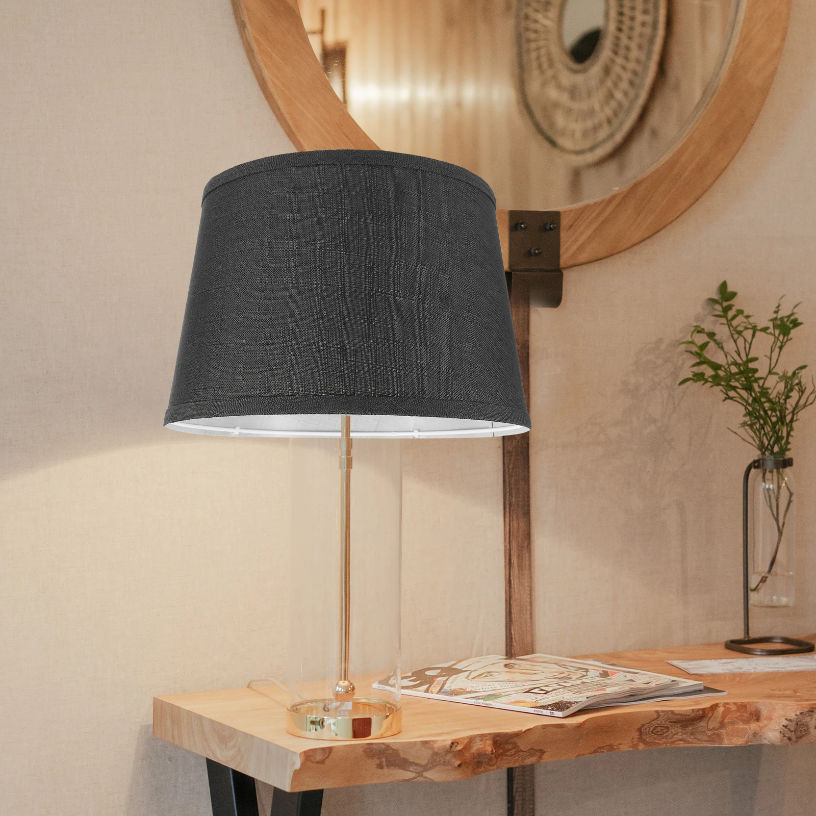 

Lampshade 25x30x20 Hemp Cloth Cover for Table Lamp Non Glare Bedroom Living Lampshade For Table Lamp Room Hotel Replacement