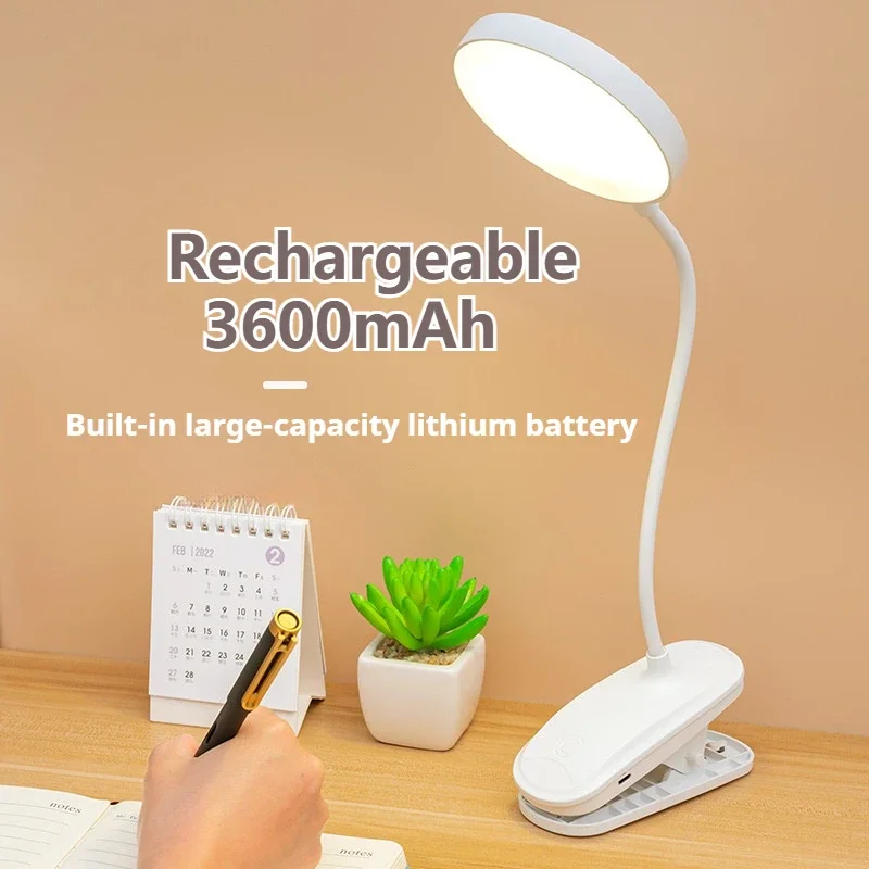 ledポータブルクリップテーブルランプusb充電式クリップデスクランプベッド読書ナイトライトタッチ3段階調光モードアイプロテクションライト