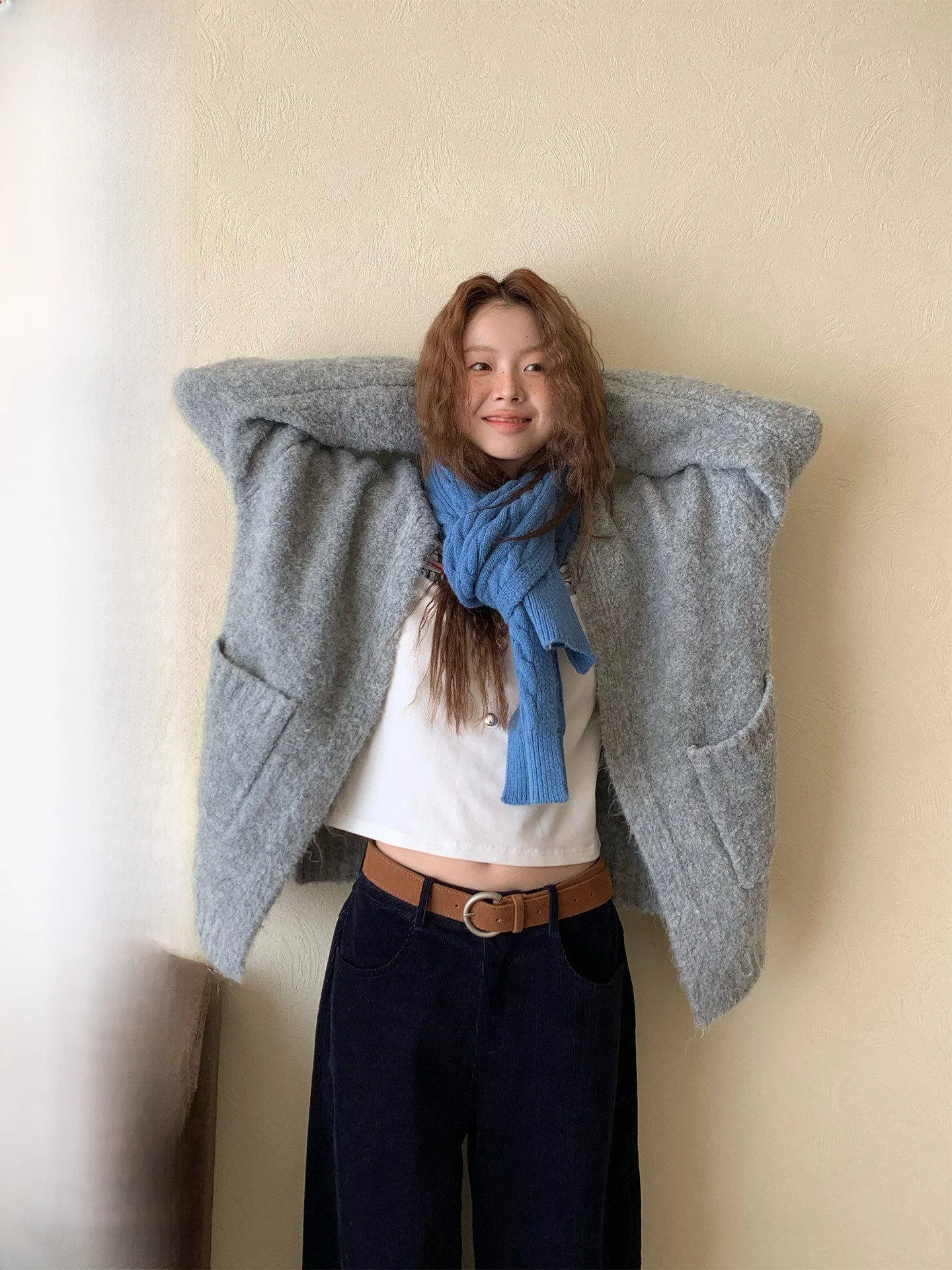 

COK Winter New Korean Sle Loose Knitted Cardigan Women's Top Commute Warmth Long Sve V-Ne Single Button Closure