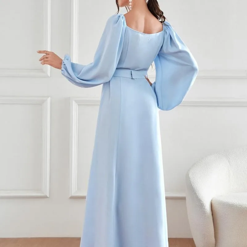 Oem Dubai Arab Middle East Islamic Clothes Women Muslim Elegant High-waist Dress Robe Women Modest Abaya Muslim Dress for Ladies
