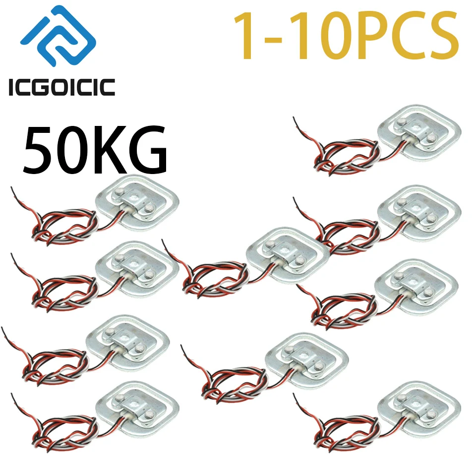 1-10PCS 50KG Human Scale Load Cell Weight Sensors Body Load Cell Weighing Sensor Pressure Sensors Measurement Tools