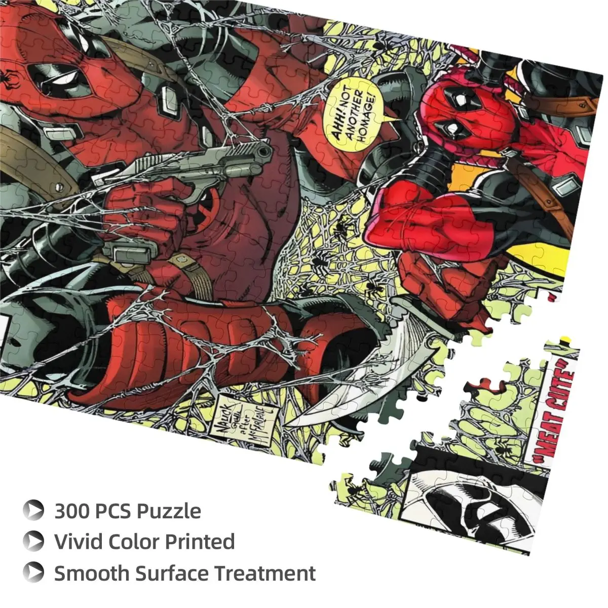 Deadpool Cartoon Jigsaw Puzzle for Kids 300-Piece Wooden Puzzles Pieces Fun Creativity Gift for Chidlren