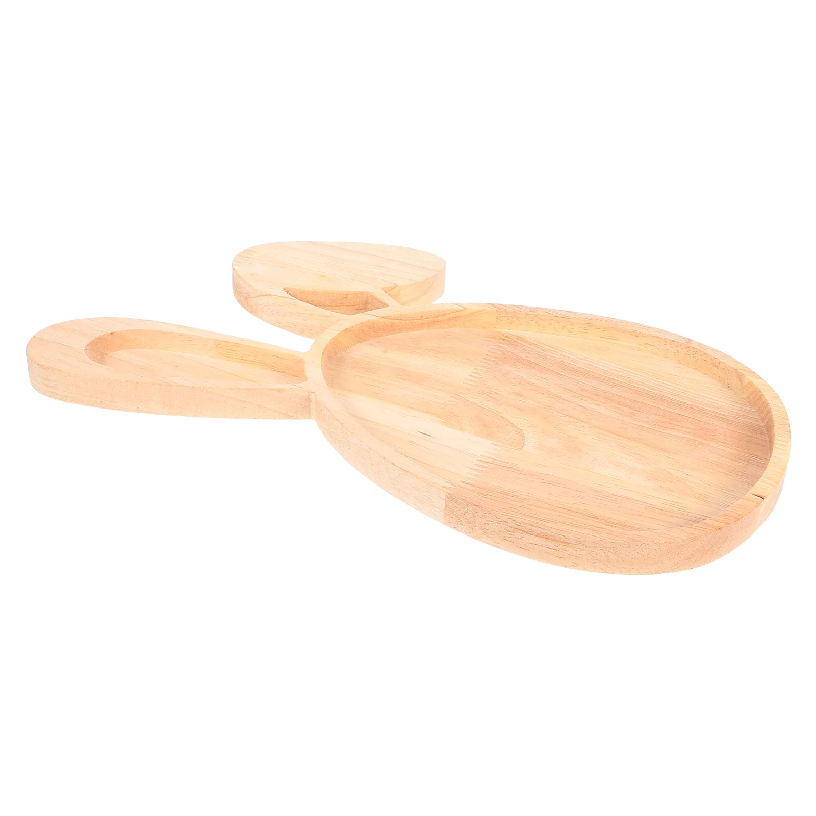 

Rabbit Serving Tray Wood Plate Decor Fruit Wooden Desktop Baby Kids Bread Display