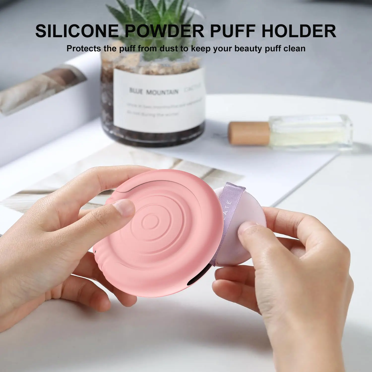 Supporto per soffio per trucco in Silicone portatile-custodia per soffio di polvere Premium per i viaggi, custodia per frullatore di bellezza per il