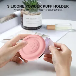 Supporto per soffio per trucco in Silicone portatile-custodia per soffio di polvere Premium per i viaggi, custodia per frullatore di bellezza per il viso spaziosa e durevole