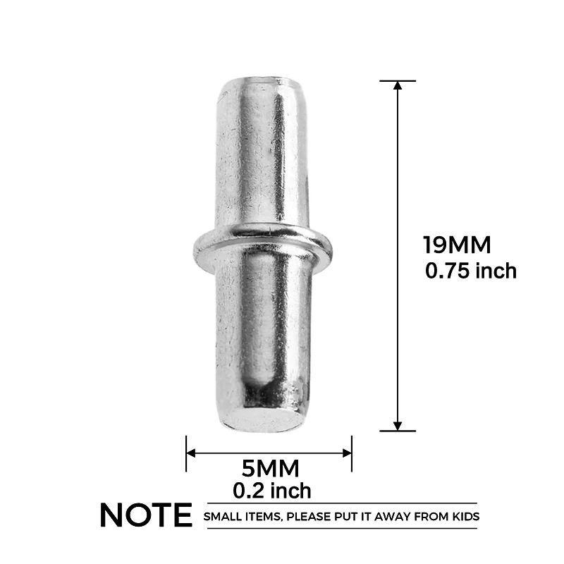 Picture 3: 24-96 pcs Cabinet Wardrobe Shelf Support Pins Studs Pegs Silver Tone (5mm x19mm)
