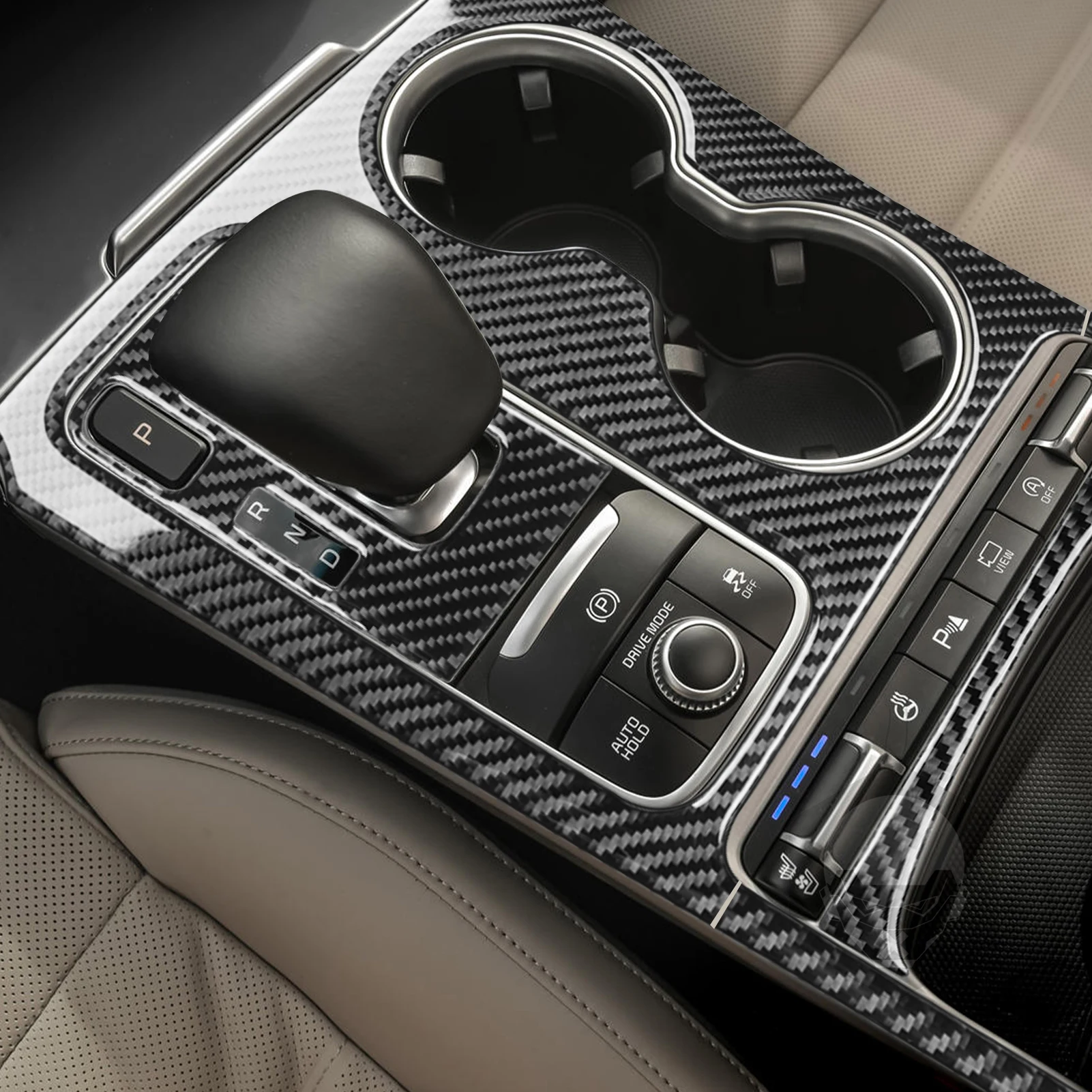 

Для Kia Stinger 2019-2025 углеродное волокно, переключатель передач, держатель для чашки с водой, объемный набор, накладка, автомобильные аксессуары, декоративная наклейка