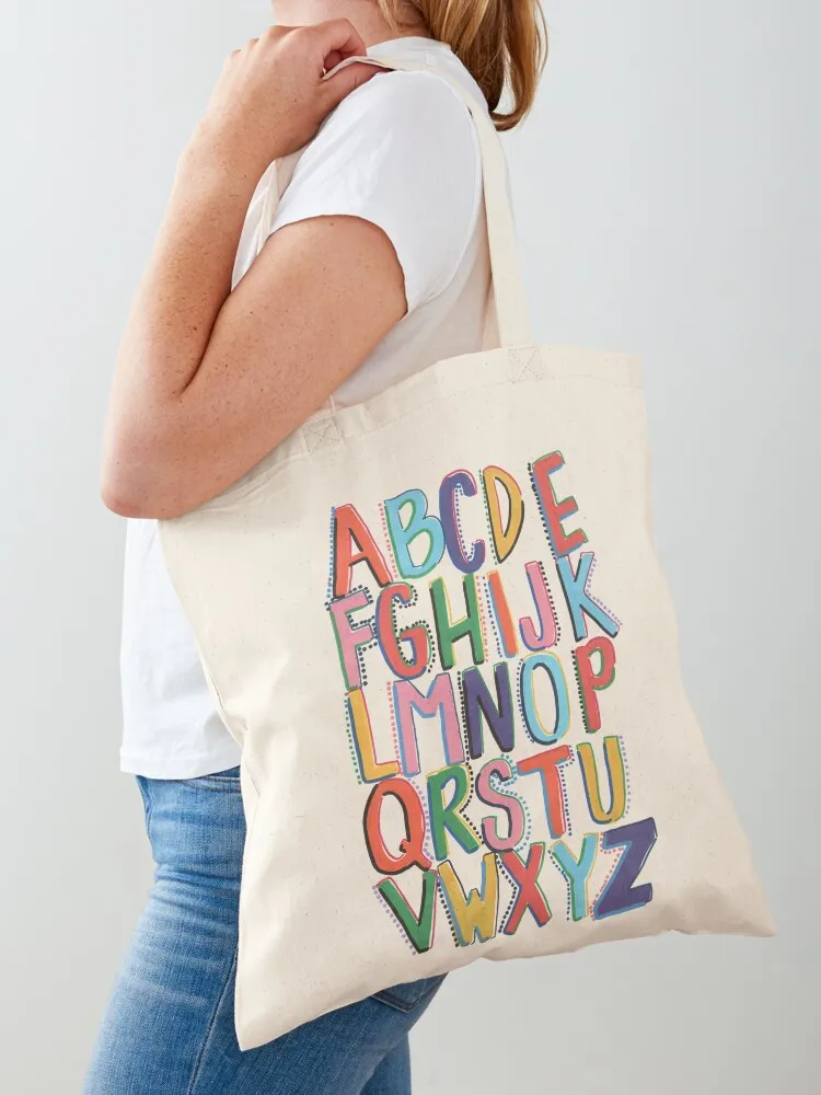 Colorful Alphabet Tote Bag eco pack Fabric bag handbag