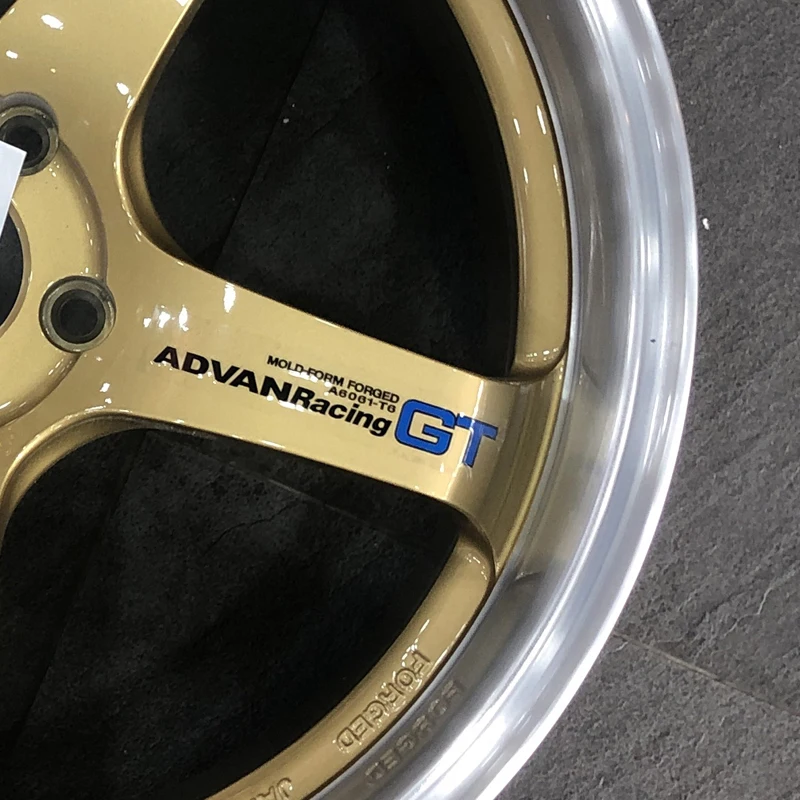 4-Piece Set ADVAN Racing GT Wheel Hub Cap Stickers Modification Wheel Rim Cover Decals Tire Bell Logo Sticker Auto Decoration