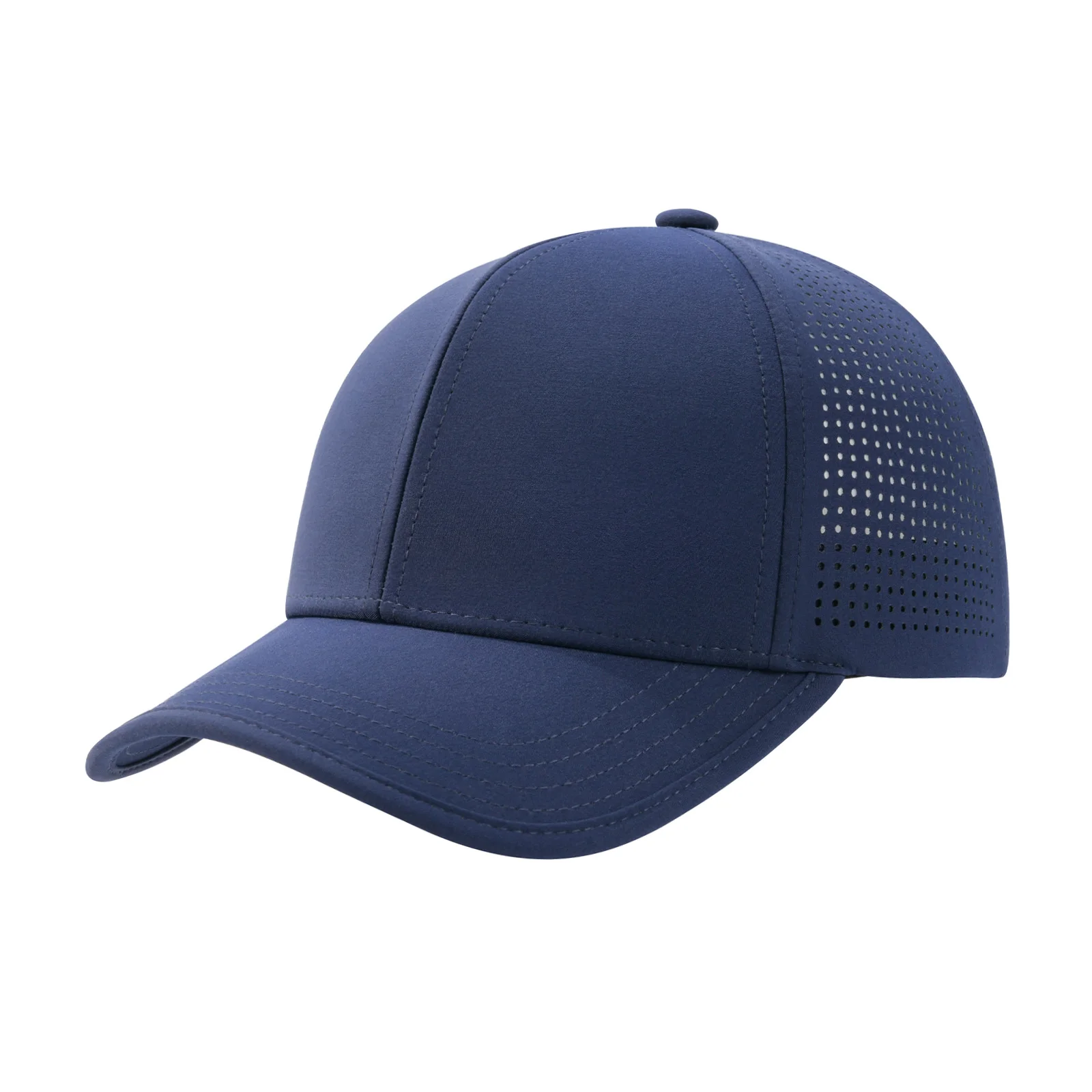 BOTVELA Men Structured Side Laser Cut Vented Performance Baseball Cap Adjustable 6 Panel Hat for Outdoor Activities