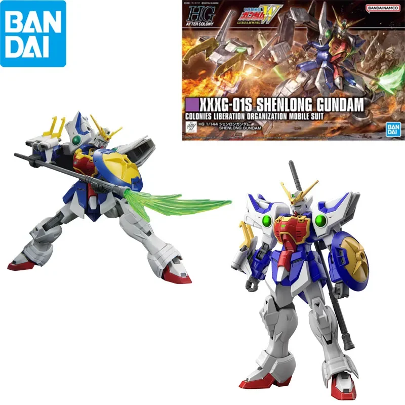 Bandai oryginalna Gundam Anime rysunek XXXG-01S SHENLONG HG 1/144 zabawki figurki akcji dla chłopców prezent dla dzieci Model kolekcjonerski ozdoby