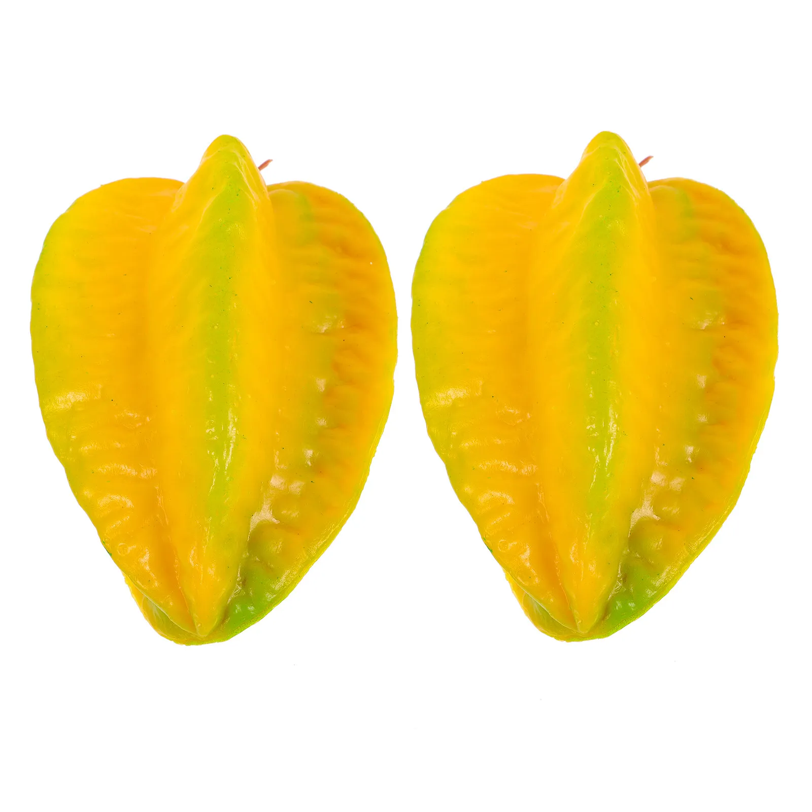 

2Pcs Lifelike Artificial Starfruit Decor Fake Fruit for Home Kitchen Dining Room Bakery Dessert Shop Photo Craft