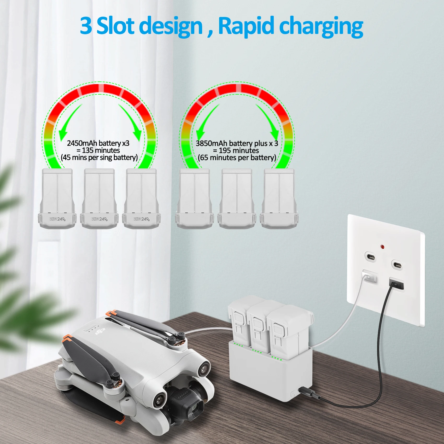 3850mAh Battery For DJI Mini 3 / Mini 3 Pro Battery Charger Drone Accessories For Dji MINI 4 PRO Intelligent Flight Batteries