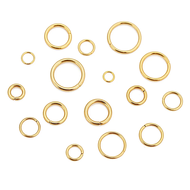 100pcs 3.5/4/5/6/7/8/9/10mm Every Stainless Steel PVD Jump Rings Split Rings for DIY Necklace Earrings Jewelry Accessories
