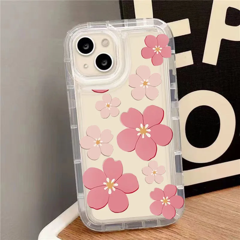 Casing ponsel Daisy Korea model Korea, casing penutup kantung udara Mini untuk Iphone 16 Pro Max 11 12 13 14 15 Pro Max XR X XS 7 8 16 Plus 12