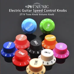 3Pcs Guitar Speed Control Knobs 1 Volume 2 Tone for ST SQ Electric Guitar Parts Accessory Multi Color