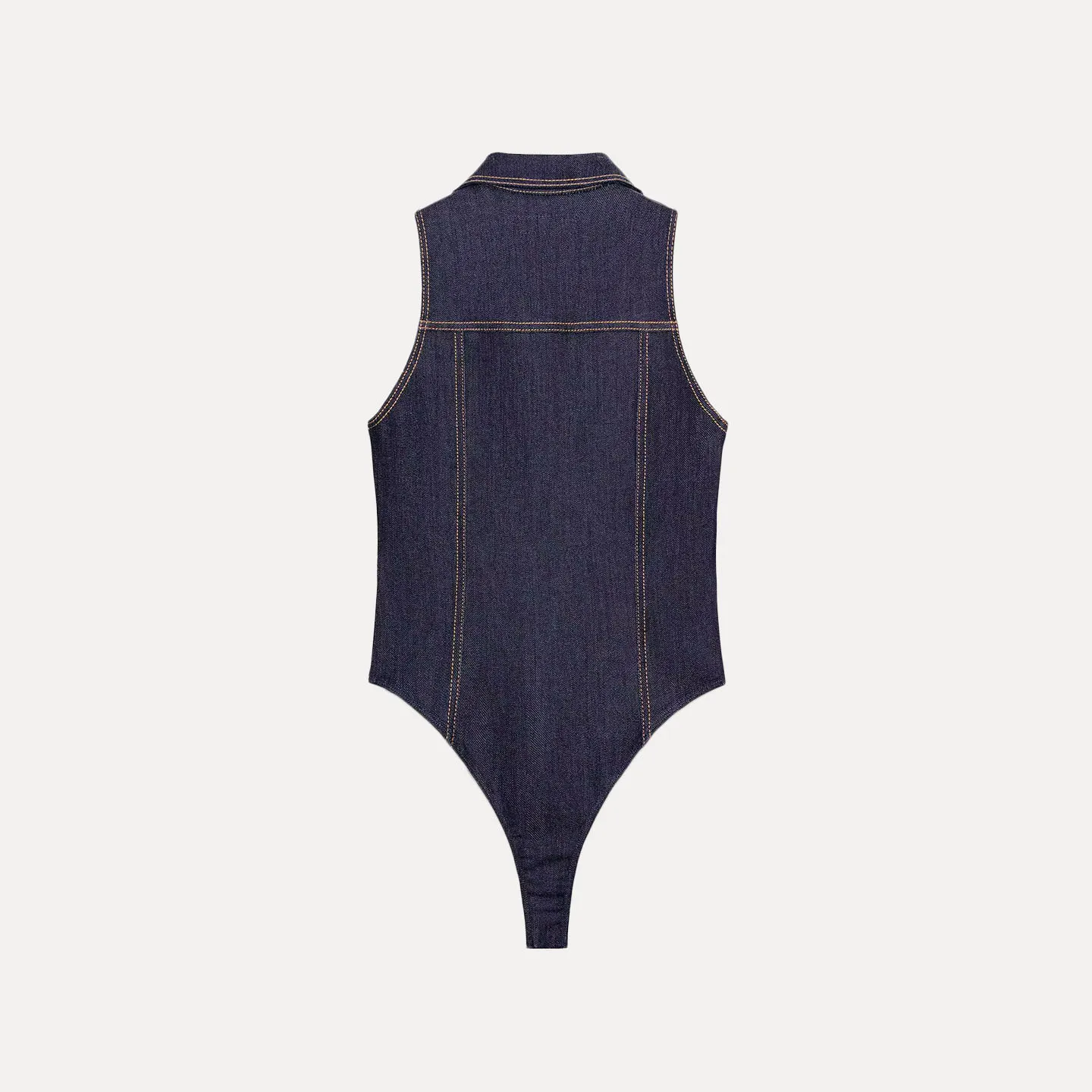 Z بدلة قفز نسائية من قماش الدنيم متعددة الاستخدامات وقصة ضيقة وخصر عالٍ ومستقيمة الساق، مريحة من نسيج عالي الجودة #4