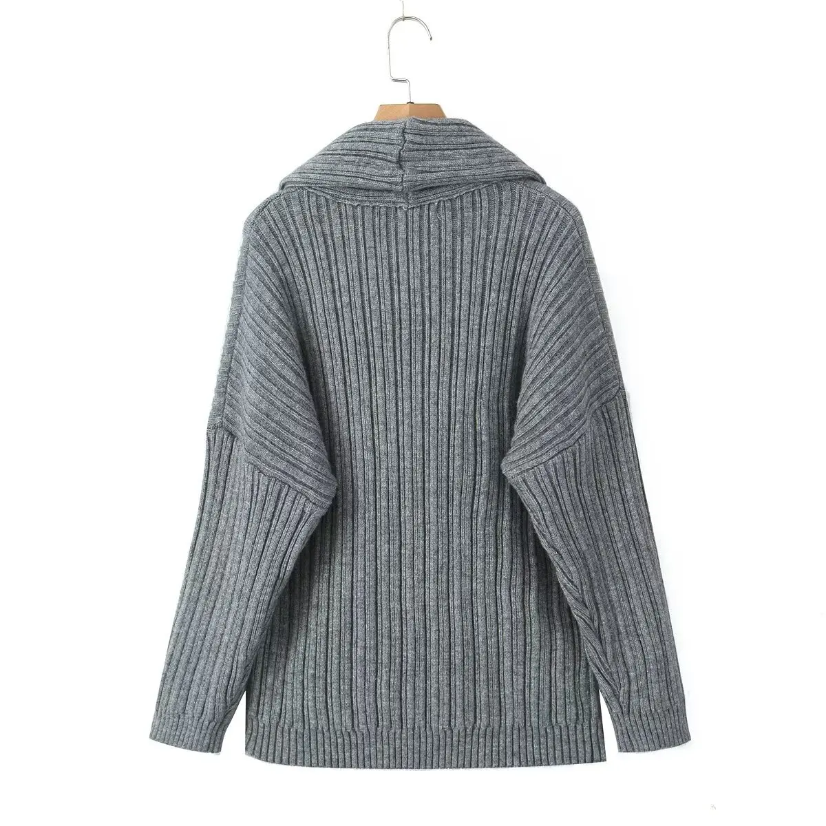 Maxdutti French Lazy Loose Sweater Autumn/Winter Vintage High Neck Knit Sweater Women Pullovers Tops