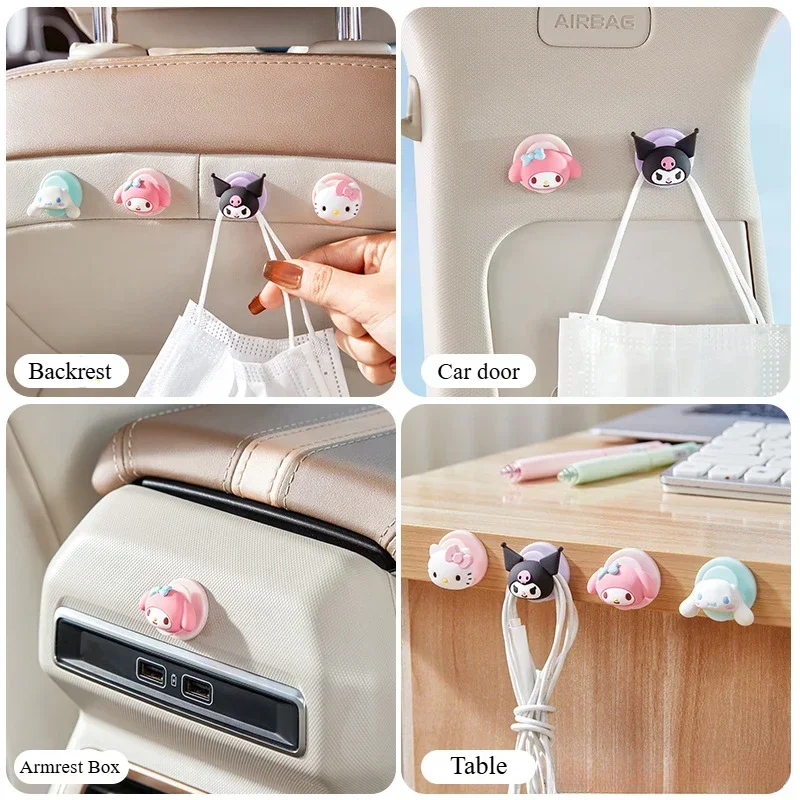 

Sanrio Hello Kitty Kuromi автомобильный крючок многофункциональный мини клейкий органайзер для переднего пассажира милый автомобильный аксессуар