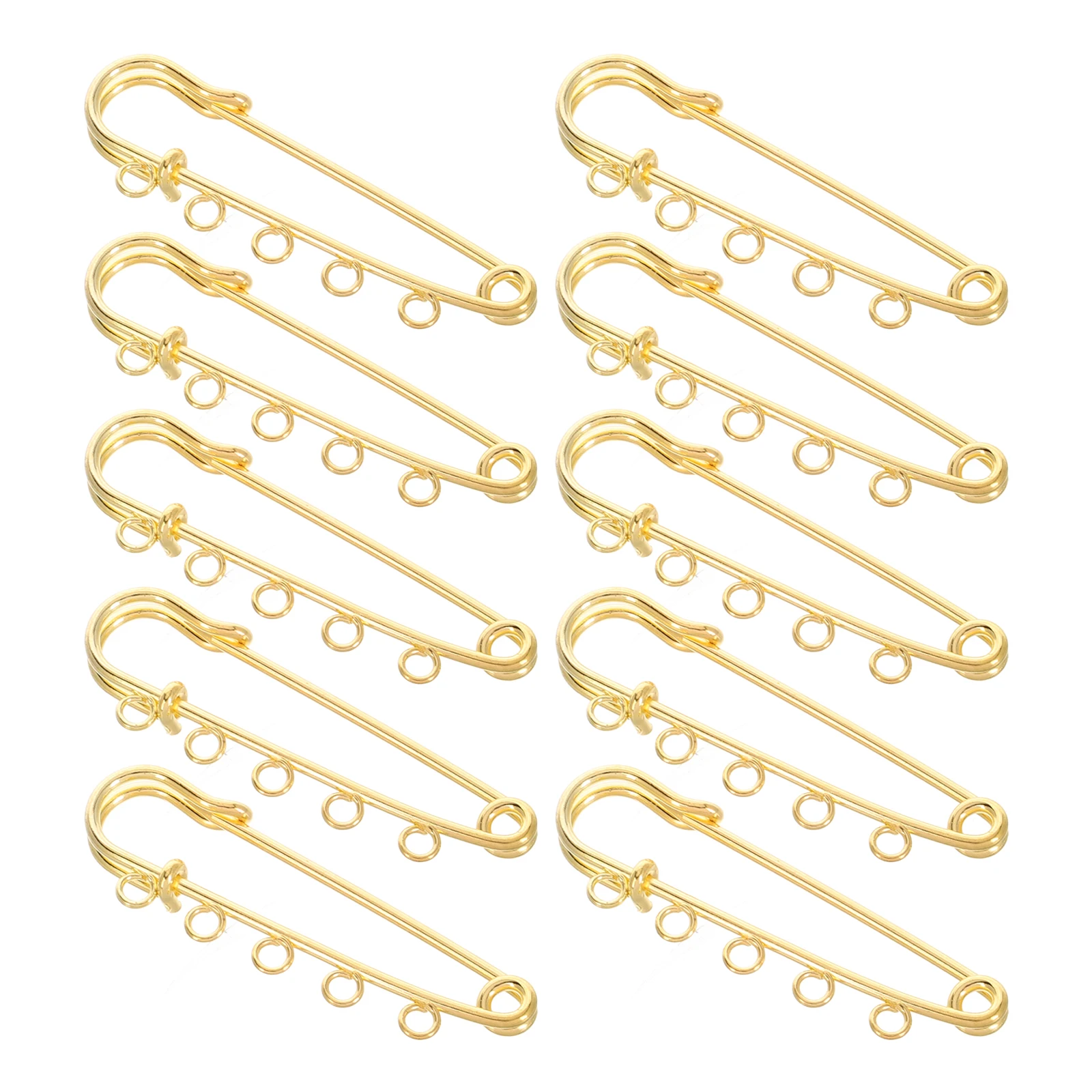 

10Pcs Decorative Safety Pins for DIY Brooches Accessories Felting Craft Pins with Holes Jewelry Badge DIY Brooch Safety Pin