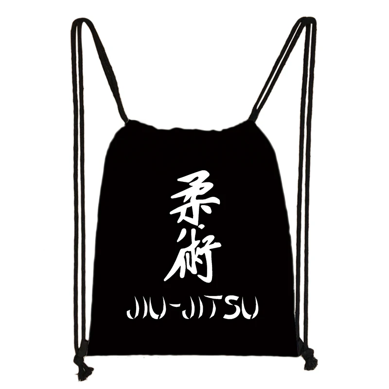 Jiu-jitsu Brazilian Aikido Karate Drawstring Bag Martial Artser Backpacks For Travel Shoes Storage Bag Holder Teenager Bookbags