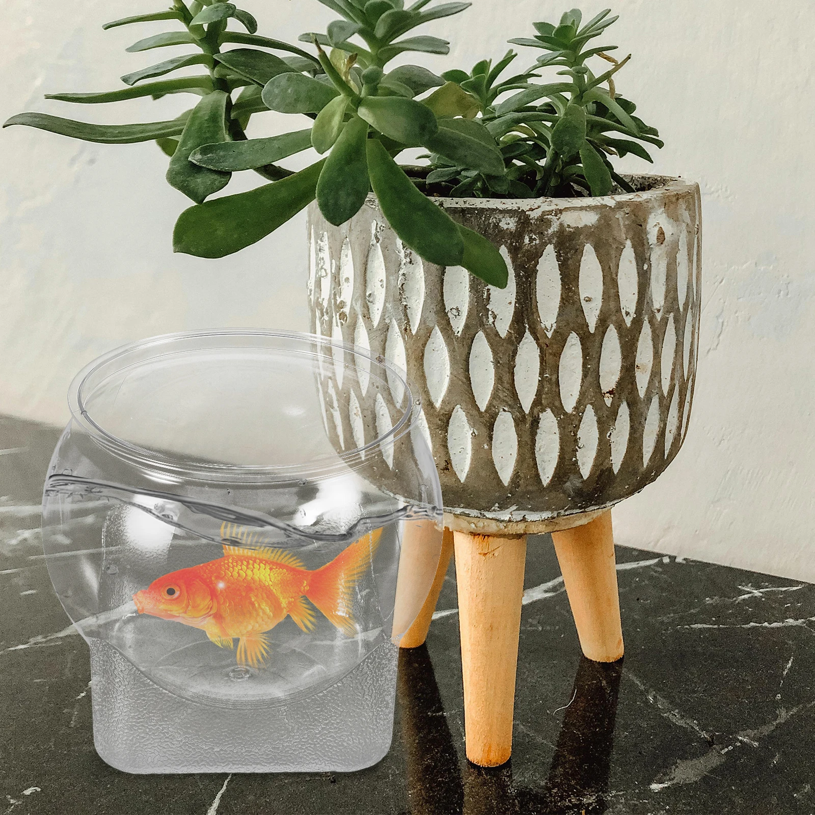 

Simple Hydroponic Fish Tank Betta Accessory Desk Accessories Office