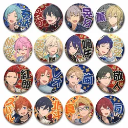 50mm Ensemble Stars Game Figure Booches Hakaze Kaoru Sakuma Rei Yuuki Makoto Badge Cartoon Pins for Clothes Backpack Accessories