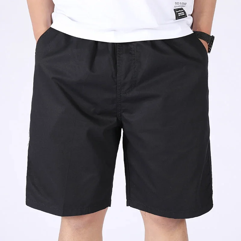 Herren Casual 100% Baumwoll-Shorts Weich Gewaschen Locker Sitzende Bermuda-Shorts Sommer Elastischer Bund Kordelzug-Shorts für Herren Tägliche Kleidung – Detail 24