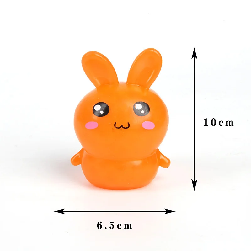 Kids Easter Rabbit Toy Soft Push Stress Relief Sensory Squeeze Toys for Children Adult Decompression Cartoon Toys Happy Easter