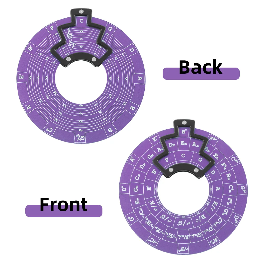 Circle of Fifths Aluminum Alloy Wheel Melody Tool Music Theory Plate Tool Chord Series Table Melody Tool with Anti-slip Base