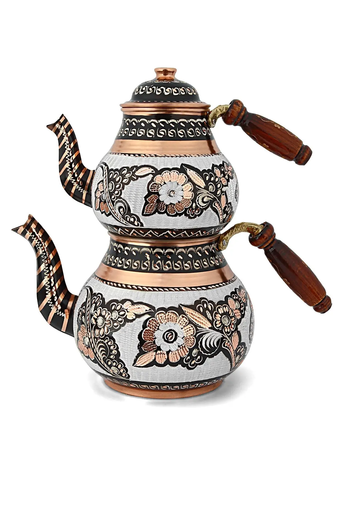 

DOLBOVI copper teapot large size custom heavy hand embroidered wooden handle Cooper Tea Pots Handmade