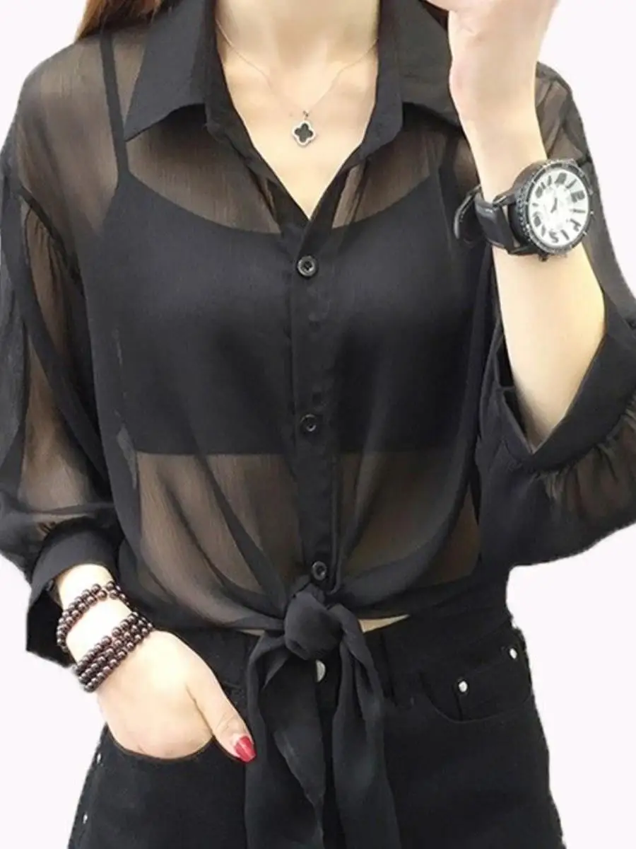 

Women's New 2024 Faionable Sun Protection Clothing with Strap Long Sve ort Outerwear Air Conditioner irt Stand Fit