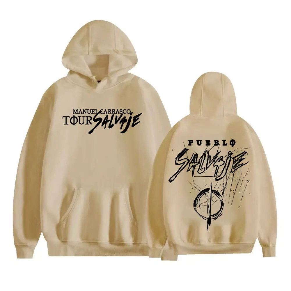 Rapper Manuel Carrasco Salvaje Tour 2025 Album Hoodies Men's Fashion Vintage Oversized Pullovers Fleece Casual Hoodie Sweatshirt