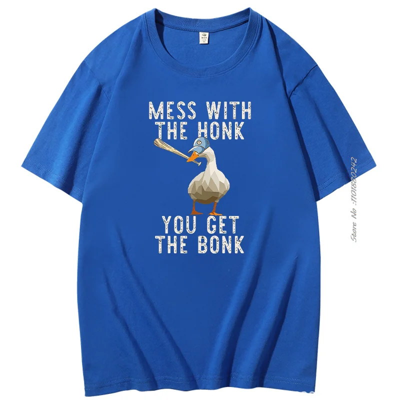 Untitled Goose Game Mess With The Honk You Get The Bonk funny graphic t shirts Summer fashion men's short sleeve t-shirt