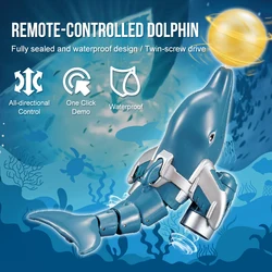 2.4G RC High Speed Remote Control Boat Simulation Dolphin Boat with Light Effects Underwater Game Toys