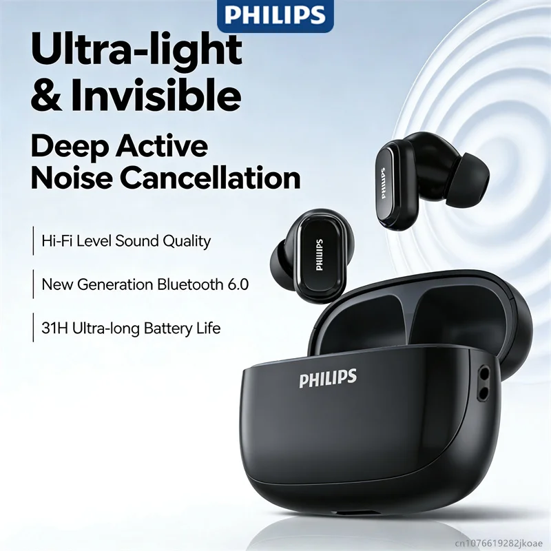 

Original Philips TAT2569 Earphones Wireless Bluetooth Noise Cancelling Headphones HD Mic Call Music Headset 400mAh Long Standby
