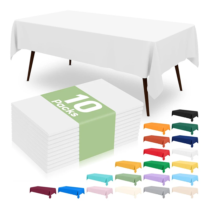 Nuevos manteles desechables impermeables Homaxy, manteles rectangulares de plástico decorativos para fiestas, cubiertas de mesa resistentes a fugas