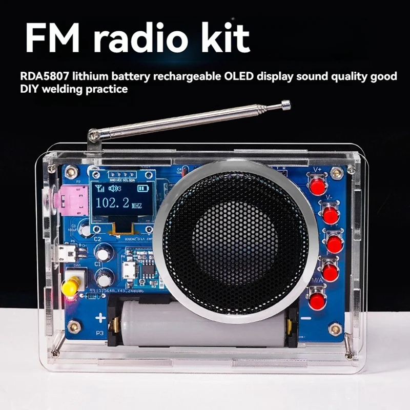 FM-radio DIY elektronische kit met OLED-display Elektronische laspraktijk Montageproductiekit DIY-montagekit