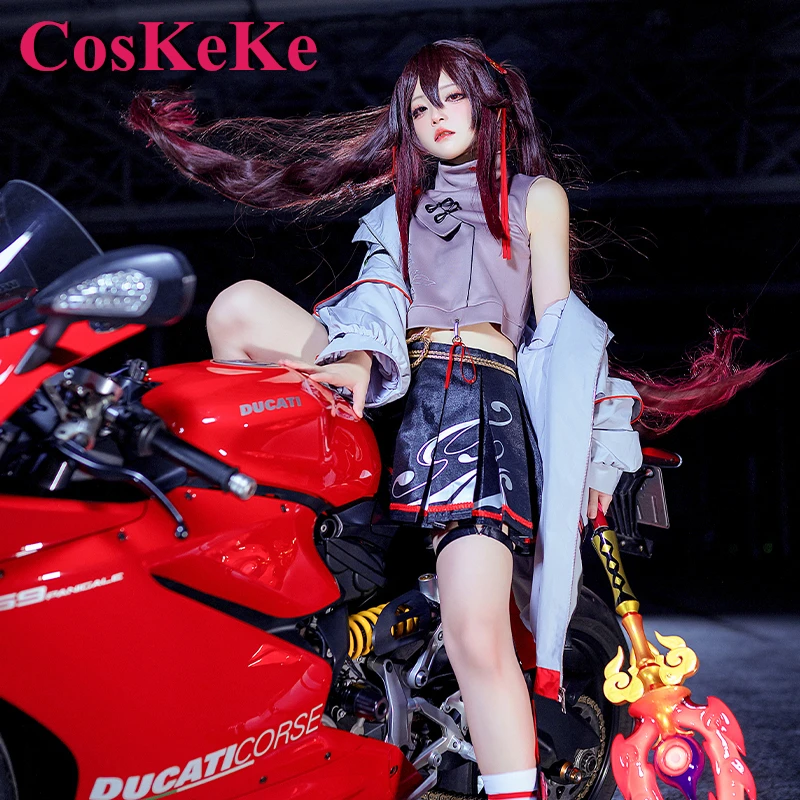 CosKeKe Hu Tao Cosplay Anime Game Genshin Impact Costume Nifty Sweet Lovely Concept Clothes Daily Wear Women Role Play Clothing