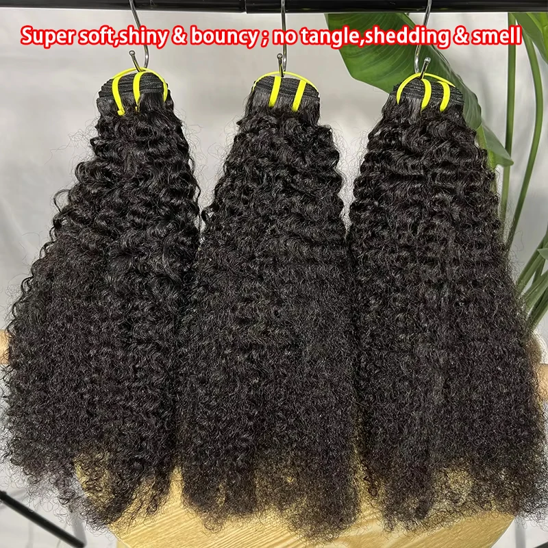 4C عذراء الشعر البشري الخام حزم 4C الأفرو غريب مجعد أصغر ضيق مجعد المنغولية مجعد الشعر النسيج للنساء السود الأفريقيات