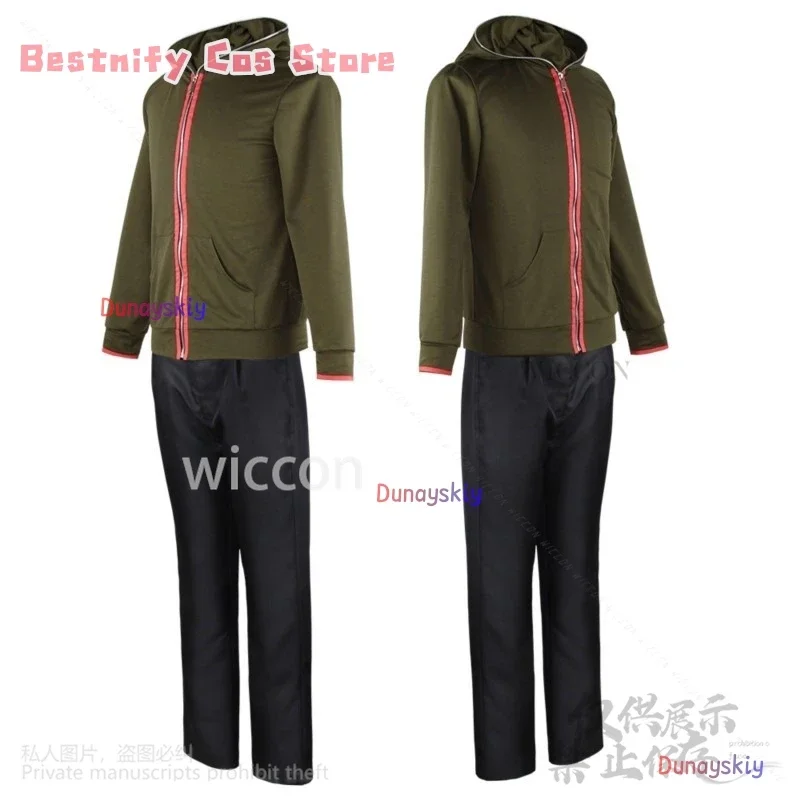 CosplayNaegi Makoto Cosplay Anime Super Danganronpaaa Giacca verde e nera Pantaloni Parrucche uniformi Cutecore per la festa di Halloween ssi