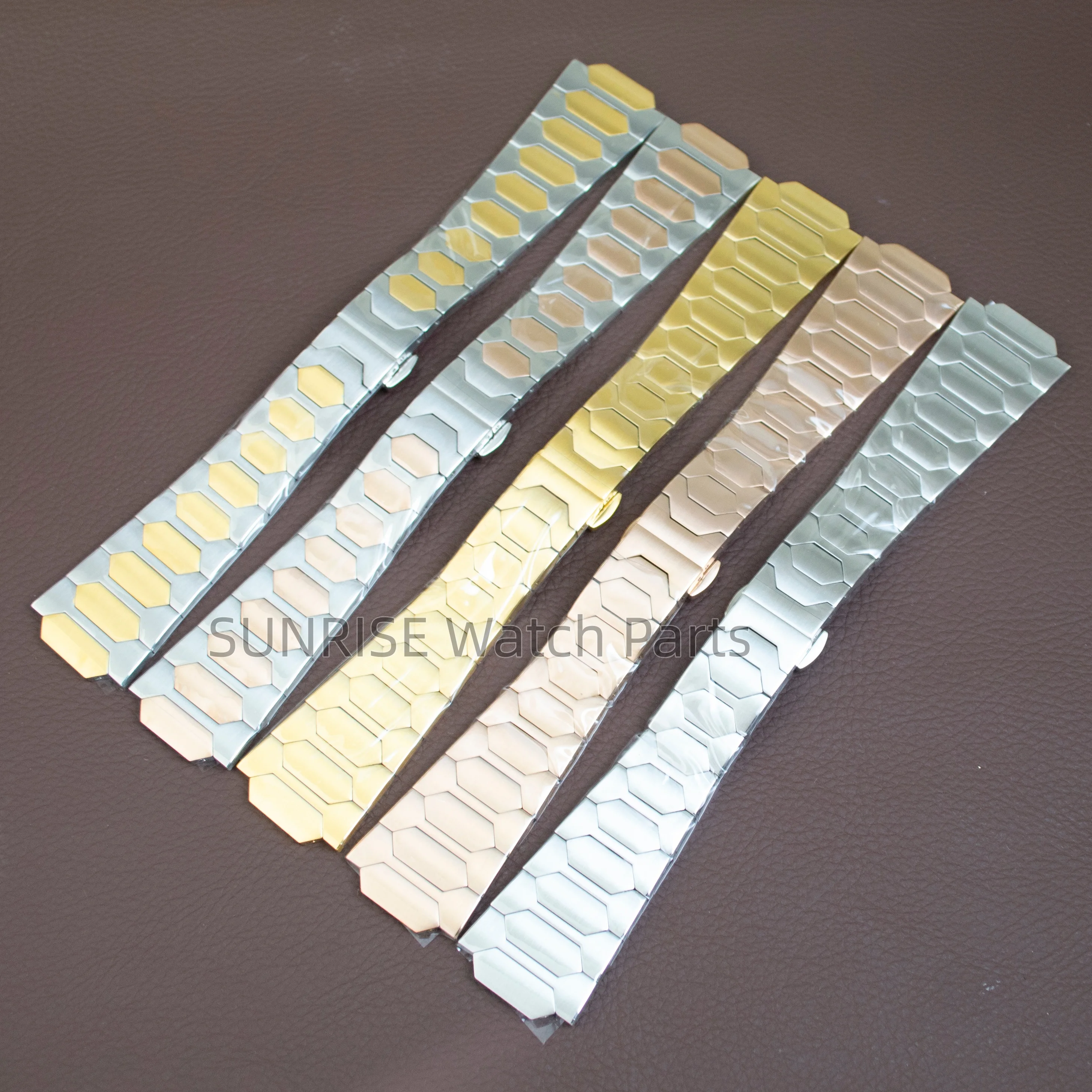 

For VC222 25.6mm Silver Rose Gold Watch Bracelet Watch Band Strap 316L Solid Stainless Steel Wristband