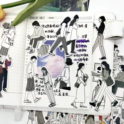 51pcs Cute Girl's Boy Handbook Sticker Characters Crafts And Scrapbooking Stickers Book Student Label Decorative Sticker Kids