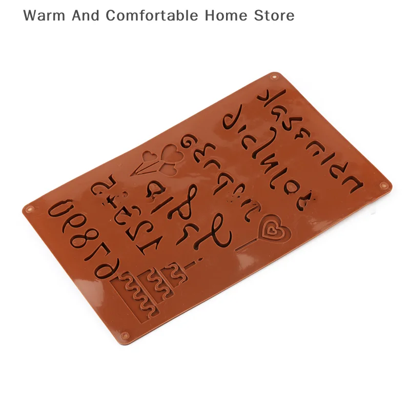【SE】1Pc 3D Hebrew Letters Arabic Numbers DIY Silicone Chocolate Mold For Baking Cake Bakeware Mould Decorating Tools