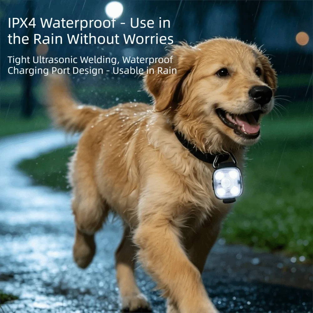 USB Rechargeable LED Pet Collar Pendant Waterproof Durable Pet Safety Light Anti Loss Glowing Pet Luminous Pendant Pet Walking