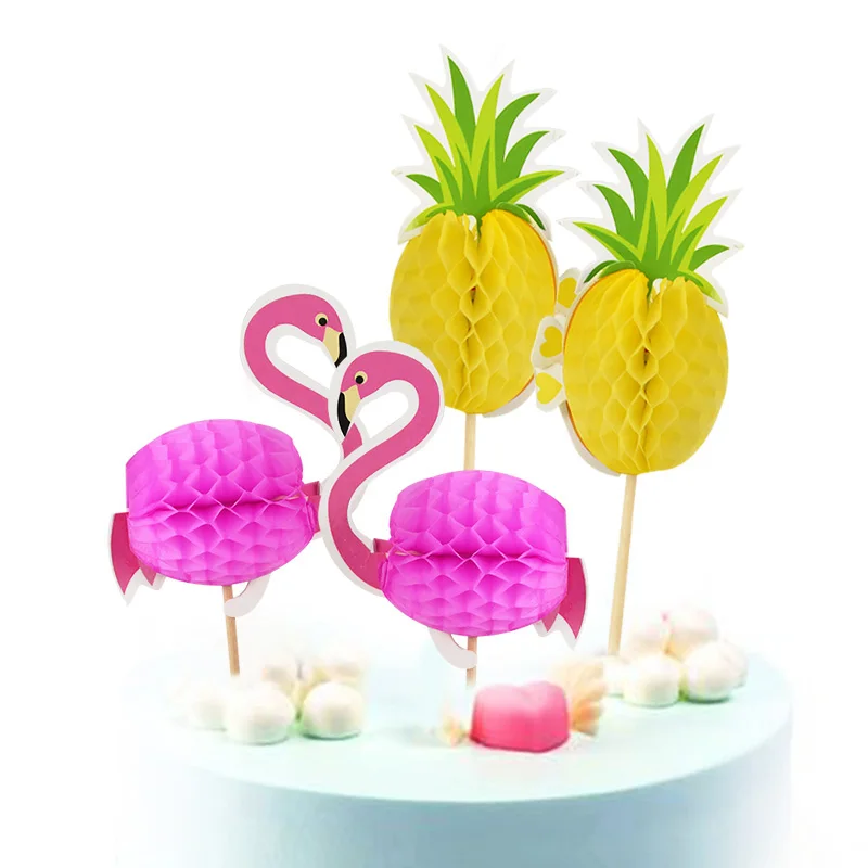 20 teil/los Flamingo Ananas Papier Cocktail Trinken Obst Picks Kuchen Topper sommer Geburtstag Party DIY Hause Liefert